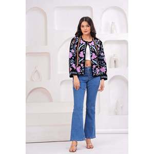 Chaqueta Acolchada de Algodón con Estampado Floral para Mujer, Ligera, Reversible, Estilo Boho Varsity Bomber, Blazer Corto para Primavera y Otoño - Product Image 3