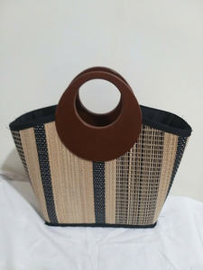 กระเป๋าถือไม้ไผ่ขนาดเล็กสุดหรูสำหรับสุภาพสตรีกระเป๋าโท้ทกระเป๋าชายหาดฤดูร้อน - Product Image 5