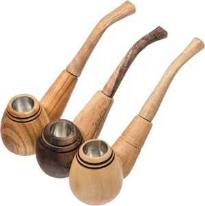 Vente directe Pipe à fumer Pipe à tabac en bois massif poli Pipe portable vintage au meilleur prix - Product Image 1
