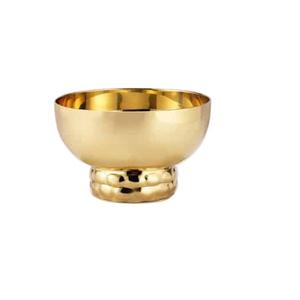 Vaisselle de qualité standard, serveur de nourriture, service de collations, plat en métal de formes personnalisées, finition dorée premium, bol à fruits martelé - Product Image 5