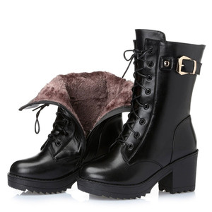 WOIZGIC Stivali alla Caviglia in Vera Pelle per Donne, Scarpe Invernali Calde da Neve per Madri e Donne - Product Image 4