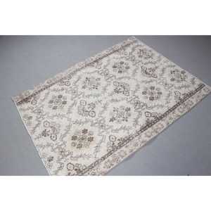 พรมขนาด 3.9x5.2 ฟุต พรมวินเทจตุรกี พรมขอบสีขาวน้ำตาล - Product Image 4