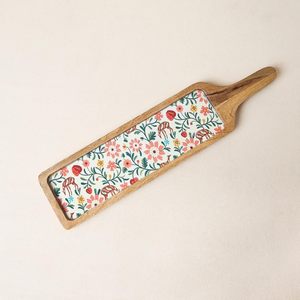 Bandeja de Madera para Aperitivos Kashmir Trails, Color Natural con Adhesivo, Hecha a Mano, Elegante y Decorativa para Hotel y Cafetería, Superventas - Product Image 3