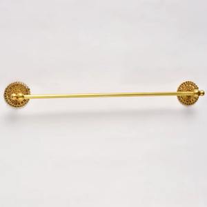 High Quality Handmade Golden <b>Towel</b> Hanger Floral Base Bathroom Hardware Accessories Brass <b>Towel</b> Rod Wholesale - Product Image 6