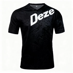 Jersey de Ciclismo MTB Premium Unisex de Manga Corta, Color Turquesa y Negro, Texturizado, de Secado Rápido, Transpirable, Anti-UV, Personalizado, al por Mayor, para Motocross Profesional - Product Image 3