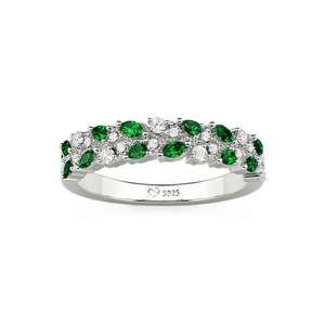 Anillo de boda Jeulia personalizado de doble fila con diseño de ramas y hojas - Product Image 3
