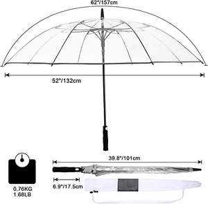 Vente en gros pas cher, grand <span class=keywords><strong>parapluie</strong></span> droit semi-automatique transparent transparent pour mariage, <span class=keywords><strong>parapluie</strong></span> de golf avec logo personnalisé pour adultes - Product Image 6