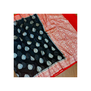 Mejor diseño Banarasi Semi Georgette Saree para fiestas Precio al por mayor de La India para ocasiones especiales - Product Image 2