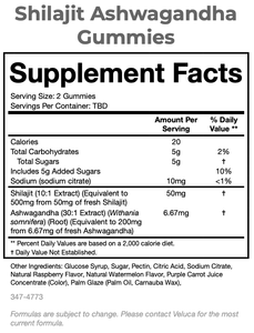 OEM Botella de 60 Gomitas de Shilajit Orgánico con Ashwagandha para Adultos - Suplementos Nutricionales de Marca Privada - Product Image 5