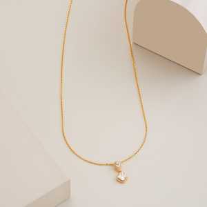 Colgante de Plata 92.5 con Cadena Clásica, Bañado en Oro y Rodio, con Diseños de Flores, Números y Luna, Ideal para Regalo, Compromiso, Budismo - Product Image 2
