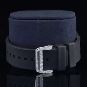 นาฬิกาเพชรมอยส์ซาไนต์อัตโนมัติสายคาดสีดำเย็นออกแบบอย่างมีสไตล์สำหรับผู้ชายนาฬิกาสุดหรู - Product Image 2