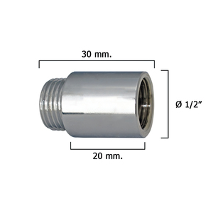Barra di prolunga cromata rotonda 1/2" x 20 - Product Image 1