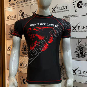 Venta al por mayor RashGuard Mma Perform Compress camiseta hombres Bjj Gi Jiu Jitsu personalizado manga corta Rashguard - Product Image 2