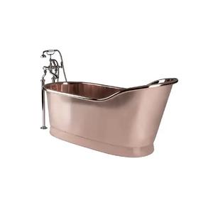 Baignoire en cuivre antique 67X28X28 Technique de sculpture gravée Artisanat en métal de l'exportateur indien de luxe pour la décoration de salle de bain Vente! - Product Image 3