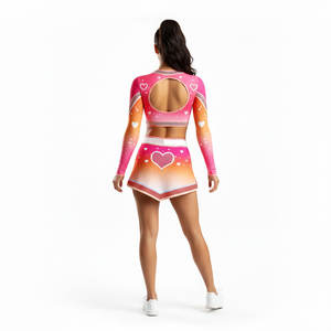 Uniforme de pom-pom girl pour adultes personnalisé, vente en gros, sublimation, spandex, polyester, détection des aiguilles, délai de livraison de l'échantillon de 7 jours, commande OEM - Product Image 2
