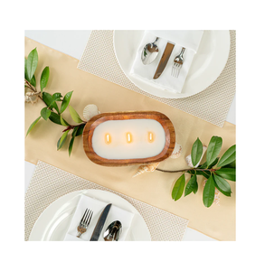 Bougie à pâte en bois écologique bol unique Table à dîner décorer Mini plante ferme bol décoratif - Product Image 5