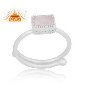 Anillos de plata de ley 925 con diseño adjetival, piedra lunar blanca Natural, fabricante de joyería - Product Image 1