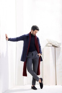 Manteau d'hiver long en laine écologique pour homme élégant, design moderne pour le bureau, les affaires et les voyages - Product Image 2