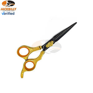Ciseaux de barbier professionnels en acier inoxydable japonais avec manche doré, pointe arrondie, pour la coupe de cheveux, fournitures de salon de coiffure - Product Image 2