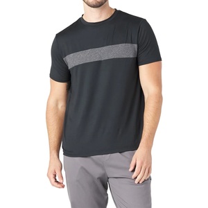 T-shirts d'été respirants en tricot à coutures contrastées pour hommes, broderie à manches courtes, conception personnalisée, fournisseur de BD - Product Image 6
