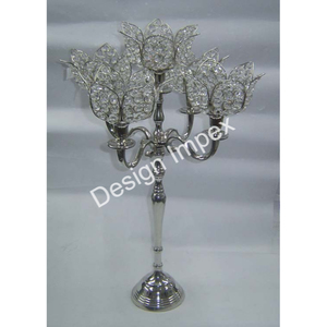 Candélabre en cristal à 5 bras pour bougies chauffe-plat, fournitures pour événements, décoration de table de fête, artisanat décoratif - Product Image 3