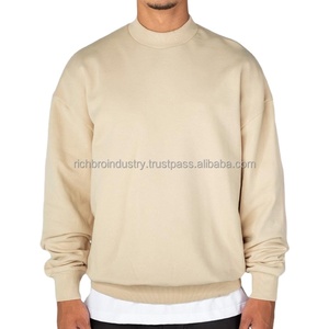 Sweats à capuche et sweat-shirts pour hommes avec impression de logo personnalisé sweat-shirt pour hommes Boxy Fitting Mock Neck Cotton Crewneck Shirt Streetwear - Product Image 3