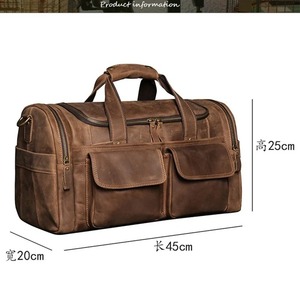 Sac à bandoulière de grande capacité en cuir marron Crazy Horse rétro pour hommes Sac à main de qualité pour les affaires Sac à fermeture éclair à la mode - Product Image 6