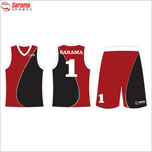 Uniforme de basket-ball originales, blanc/rouge sur mesure, sans manches, authentique, tenue de basket-ball - Product Image 2