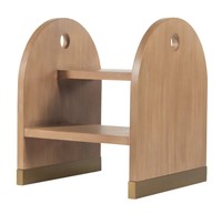Taburete de madera con 2 Bases con tapa de latón, asiento decorativo para el hogar, sala de estar, dormitorio, baño para niños, cocina, uso multiusos