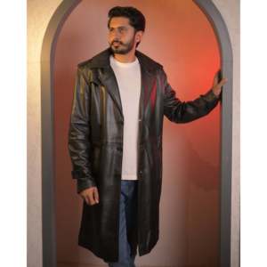 Abrigo Largo Casual de Cuero para Caballero, Modelo SF16, Tipo Gabardina con Capucha, Tejido de Punto, Relleno de Lana Cálida, Decoración con Botones, Nuevo - Product Image 3
