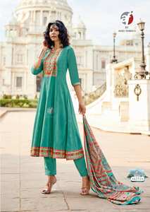 Collection de Salwar Kameez et Dupatta en Coton Premium Fantaisie, Style Traditionnel, Toutes Saisons, pour Tenues de Fête et Mariages (Vente en Gros) - Product Image 2