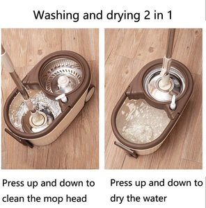 Casalina Juego de Cubo de Fregona Giratoria Turbo con Cabeza de Fregona y Escurridor de Acero Inoxidable Limpieza de 360 grados con Ruedas - Product Image 6