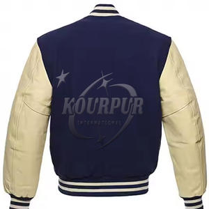 Nouvelle arrivée : Veste universitaire pour homme, style varsity, col montant, polyester/coton/viscose, manches en laine, grandes tailles, hiver, personnalisable - Product Image 6