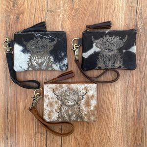 กระเป๋าสตางค์ยาวแฟชั่นแบบตะวันตกของผู้หญิงกระเป๋าหนังแท้สลักลายหนังวัวเลเซอร์แบบสั่งทำ - Product Image 3