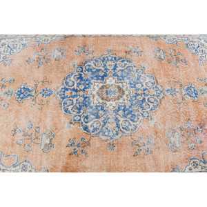 Alfombra Vintage de 4.7x8.2 pies, Alfombra Turca, Alfombra Azul Sólida - Product Image 5