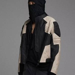 Chaqueta de cuero Vintage de estilo americano para hombre, Chaqueta larga informal de ajuste holgado, solapa, moda de primavera y otoño - Product Image 2