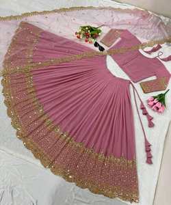 Trending Women's Indian Traditional Elegant Evening Party Lehenga Choli Silk Cotton <b>Fabric</b> Sequin Detailing Wedding Season - Product Image 1