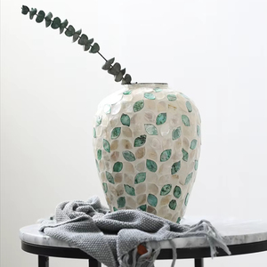 Florero de perlas madre hecho a mano más vendido, florero de concha, jarrón decorativo para el hogar de concha para el hogar, regalo de Navidad 2024 - Product Image 1