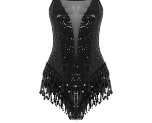 Couleur personnalisée grande taille respirant une pièce costume de danse du ventre femmes resserrement Fitness ensemble d'entraînement Stretch costume de danse - Product Image 5