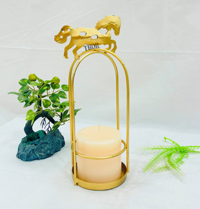 Candelero de Metal rústico de caballo dorado para decoración del hogar para chimenea, manto, Patio, mesa de fiesta de Navidad, decoraciones para festivales - Product Image 1
