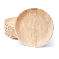 Assiettes jetables en fibre de Noix de Coco biodégradables, robustes et écologiques, de 12, 10, 9, 8, 7, 6, 5 pouces, pour anniversaires, vente en gros