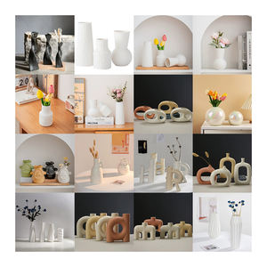 Florero de <span class=keywords><strong>cerámica</strong></span> blanco decorativo de la decoración moderna del hogar del precio de fábrica al por <span class=keywords><strong>mayor</strong></span> - Product Image 1