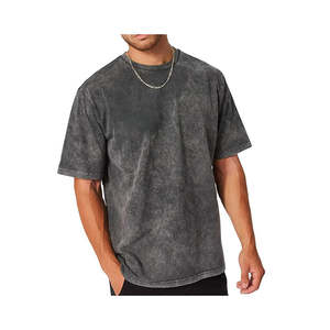 Style intelligent hommes décontracté Street Wear Style lavé à l'acide T-Shirts meilleure vente saison d'été grande taille garçons lavage à l'acide T-Shirts vente - Product Image 1