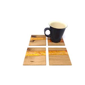 Sous-verre en bois époxyde adapté aux besoins du client de résine avec la forme carrée avec le produit vert clair de Offre Spéciale de couleur - Product Image 4