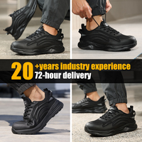 LAnoudun Workwear Collection Chaussures de sécurité couleur noire Anti-crevaison Fly Woven Fabric Upper Anti-Slip SRC Security Boots