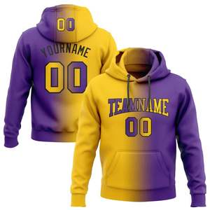 High Quality Purple Yellow Gradient Design Fleece Full Dye Sublimation Sweatshirts <b>Jumpers</b> Mens 100% Polyester Fleece Hoodies - Product Image 1
