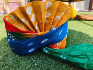 Tradicional indio boda Safa/Pagdi prefabricado Bandhani turbantes para Dulha & Baraati Unisex turbante diademas regalo Bandani Safa - Product Image 2