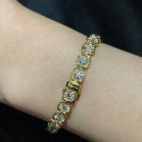 Bracelet tennis unisexe plaqué or avec diamants ovales cultivés en laboratoire certifiés IGI, couleur D, 10g, pour mariage