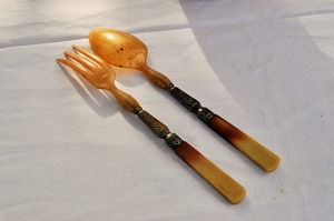 Cuillère en corne de buffle avec manche en bois pour la maison, taille 6 pouces, cuillère décorative en corne de buffle - Product Image 3