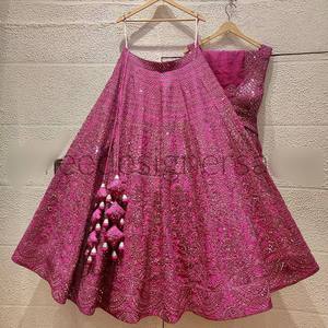 ชุด lehenga choli ปักลวดลายหนา9มม. สำหรับงานแต่งงานอินเดียและปากีสถาน - Product Image 1